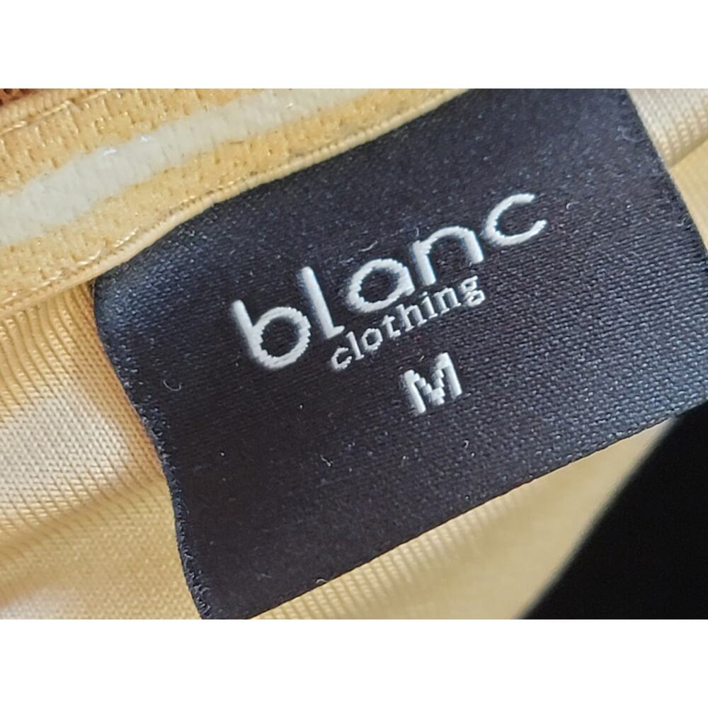 Blanc Midi Dress Womens Medium Brown Beige Wired Mesh Ruched Cutout U-Bar Casual - Picture 12 of 13